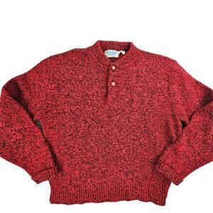 VINTAGE Royal North Mills Outfitters Sweater Mens Large Red Wool Made In USA